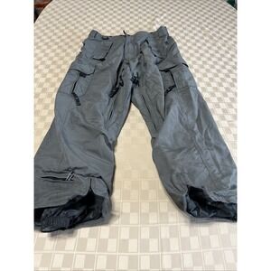 Helix Snowpants Women Small Gray Gator Legs Zipper Vents Lightweight 27" Length